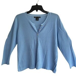 PIERRE CARDIN Blue Cardigan Button Up Ryon Nylon Blend Size EXTRA LARGE